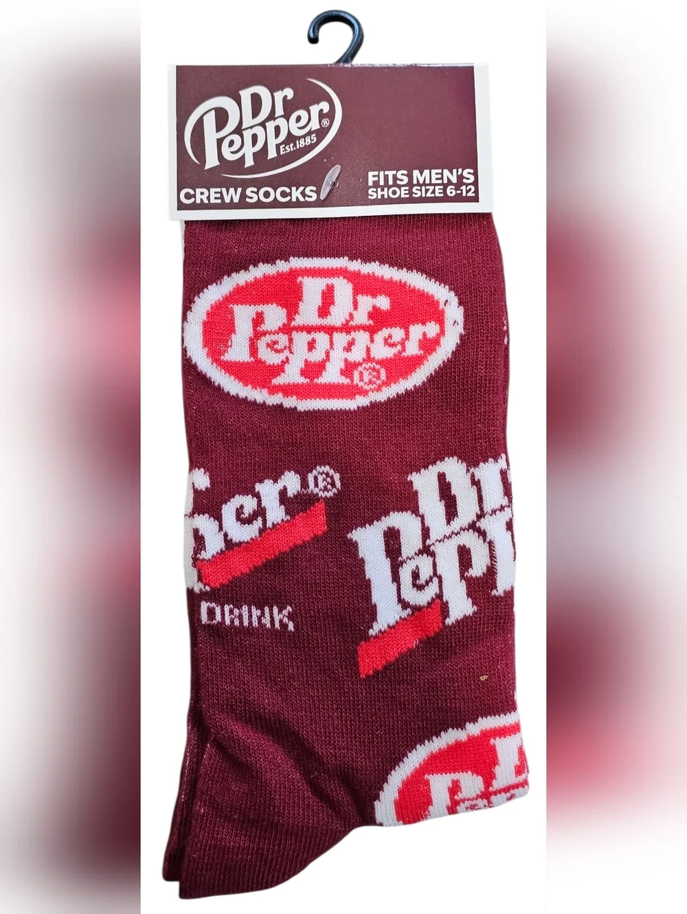 Dr Pepper & Pepsi Men’s Crew Socks Size 6-12, New